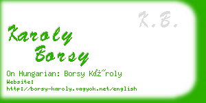 karoly borsy business card